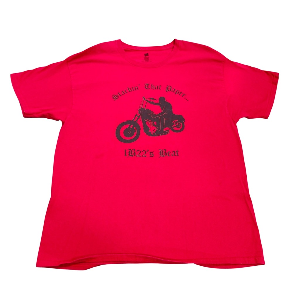 Hanes Mens XL Red Graphic T-Shirt Jason Wells Benefit Biker Marine Corps 16620